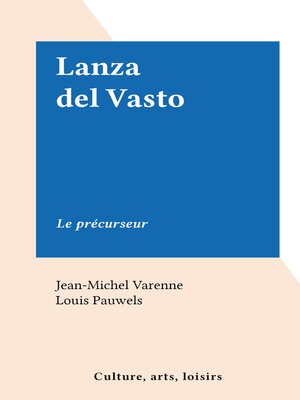 cover image of Lanza del Vasto
